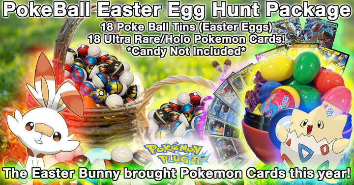 Poke Ball Tin EASTER EGG HUNT BUNDLE - 18 Count w/ Cards