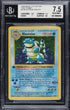 BGS 7.5 (NEAR MINT+) Blastoise Holo R/Thin Stamp 1999 Pokemon Base 1st Edition (#0013966850)