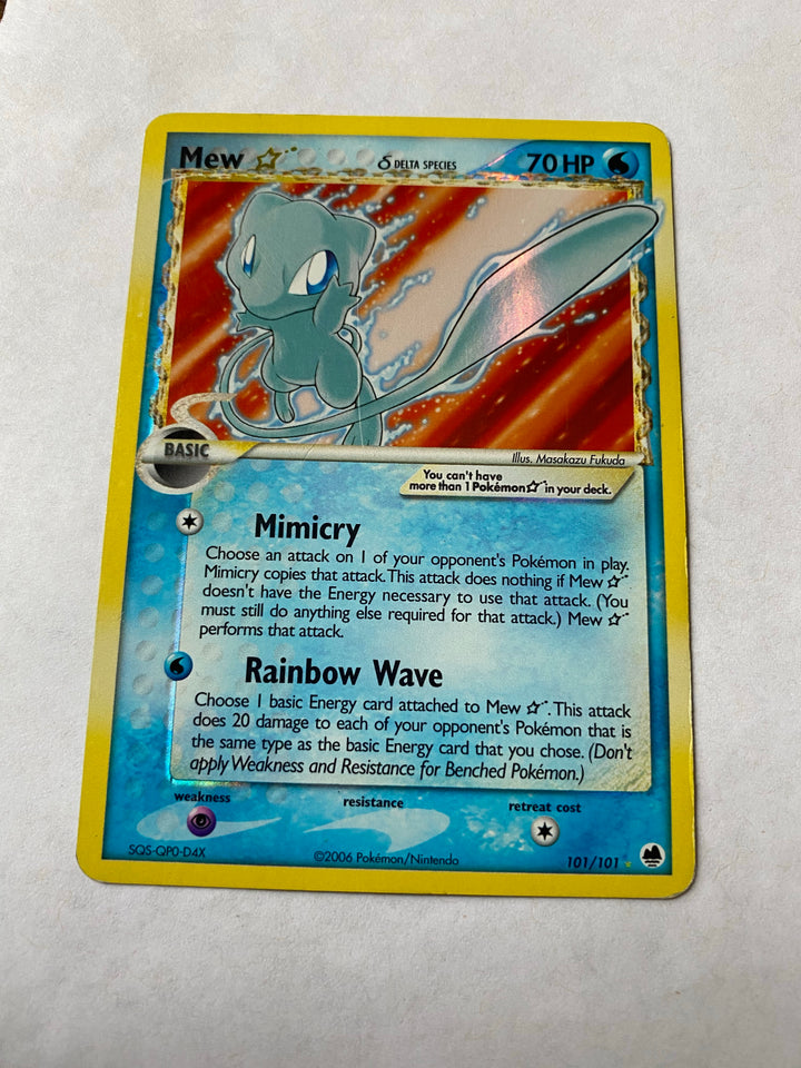 Pokemon Mew Gold Star Delta Species Ex Dragon Frontiers 101/101 Secret Rare Holo NEAR MINT +