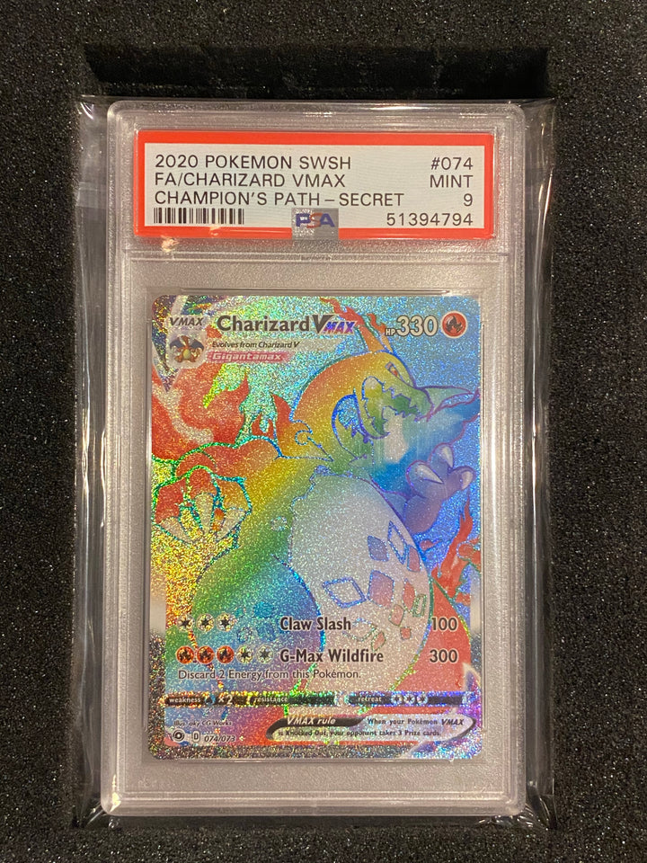 PSA 9 MINT - Rainbow Rare Charizard VMAX 074/073 - Secret Rare Full Art - Champion’s Path