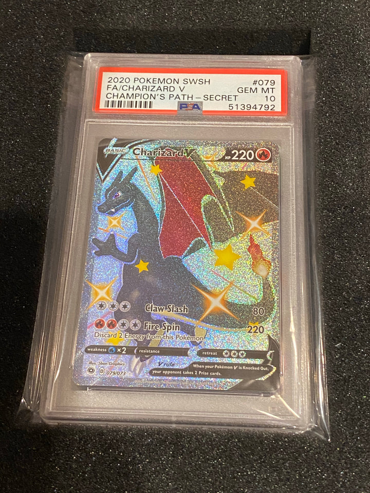 PSA 10 GEM MINT - Shiny Charizard V 079/073 - Secret Rare Full Art - Champion’s Path