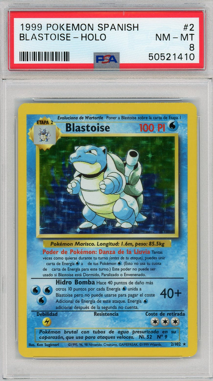 PSA 8 NM-MT [Spanish] Blastoise 2/102 - Base Set 1999