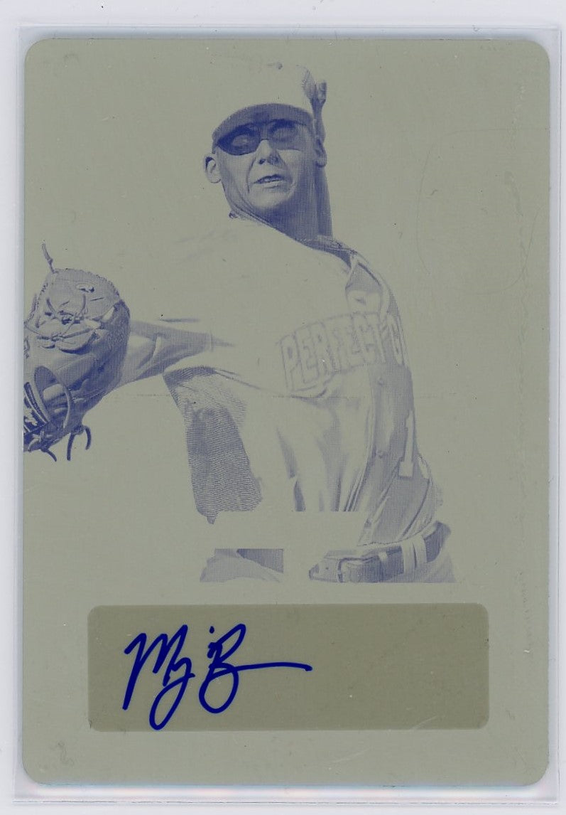 Maddux Bruns 2021 Leaf Flash Baseball Yellow Printing Plate AUTO 1/1 - Card #BA-MB1