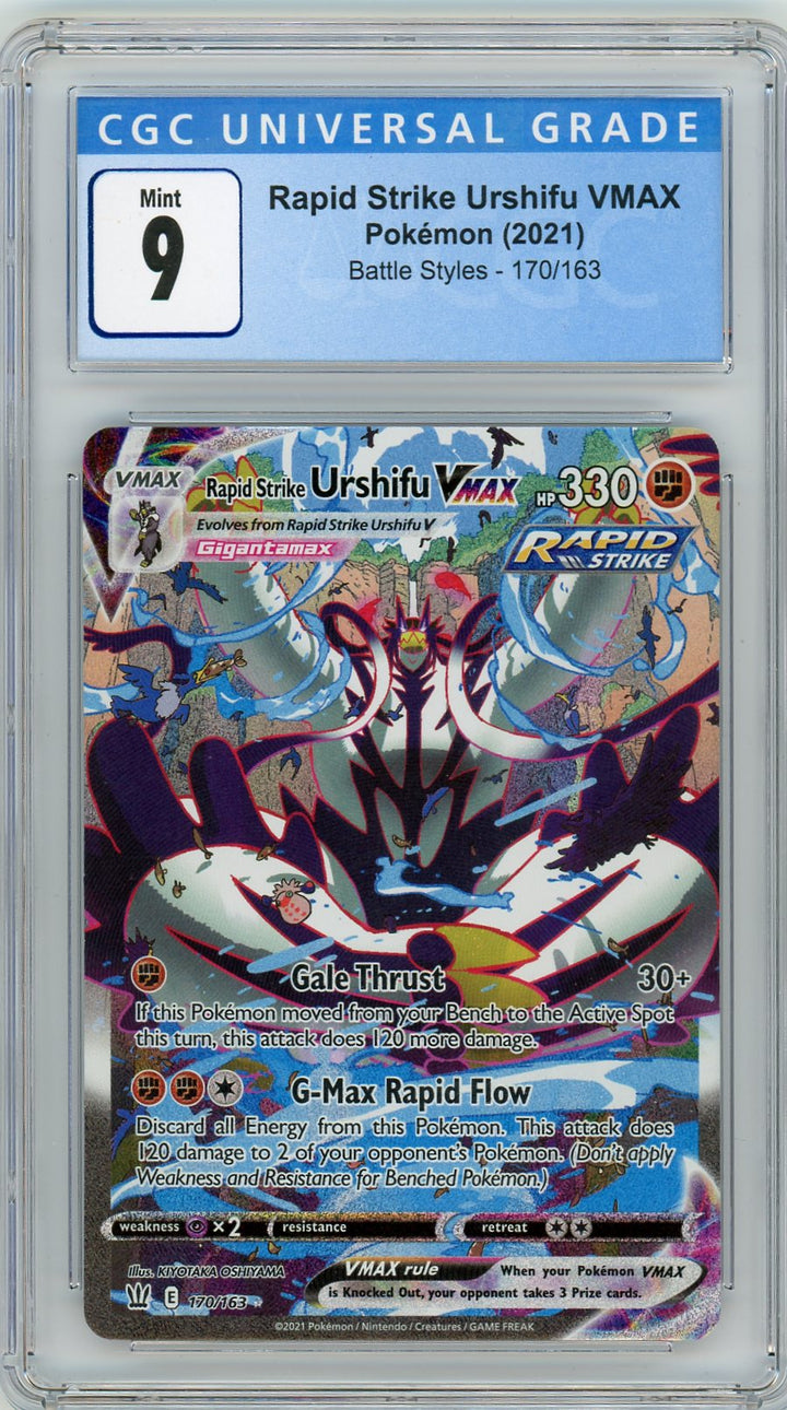 CGC 9 Mint Rapid Strike Urshifu VMAX 170/163 Alternate Art - Battle Styles 2021