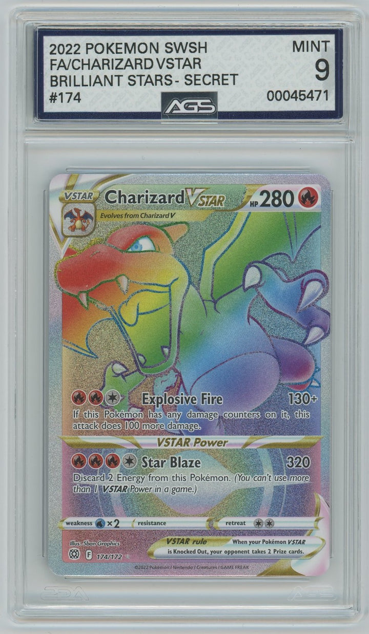 AGS (MINT 9) Charizard VSTAR #174 - Brilliant Stars (#00045471)
