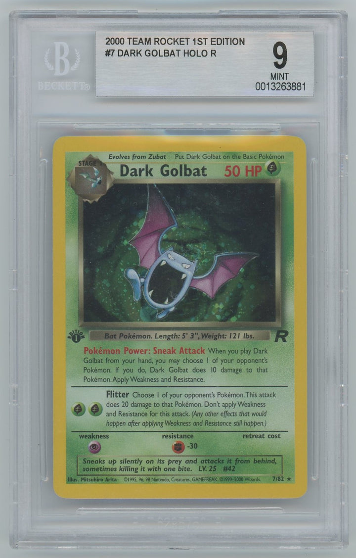 BGS 9 (MINT) Dark Golbat Holo - 2000 Pokemon Team Rocket 1st Edition (#0013263881)