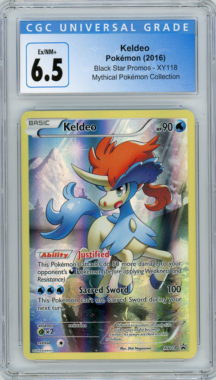 CGC 6.5 Ex/NM+ Keldeo XY118 - XY Black Star Promos - Mythical Pokemon Collection 2016