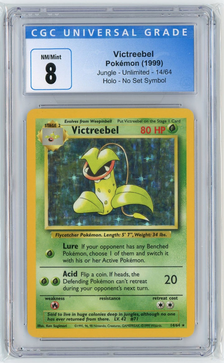 CGC 8 NM/Mint Victreebel Holo - No Symbol Error  - Jungle 1999