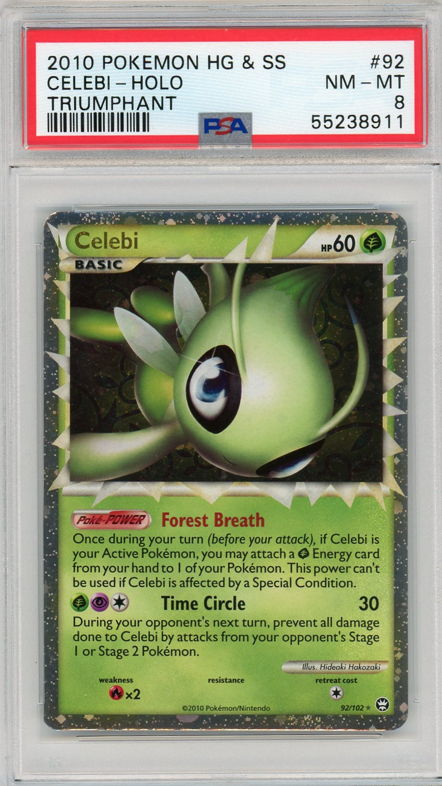 PSA 8 NM-MT Celebi (Prime) 92/102 - Triumphant 2010