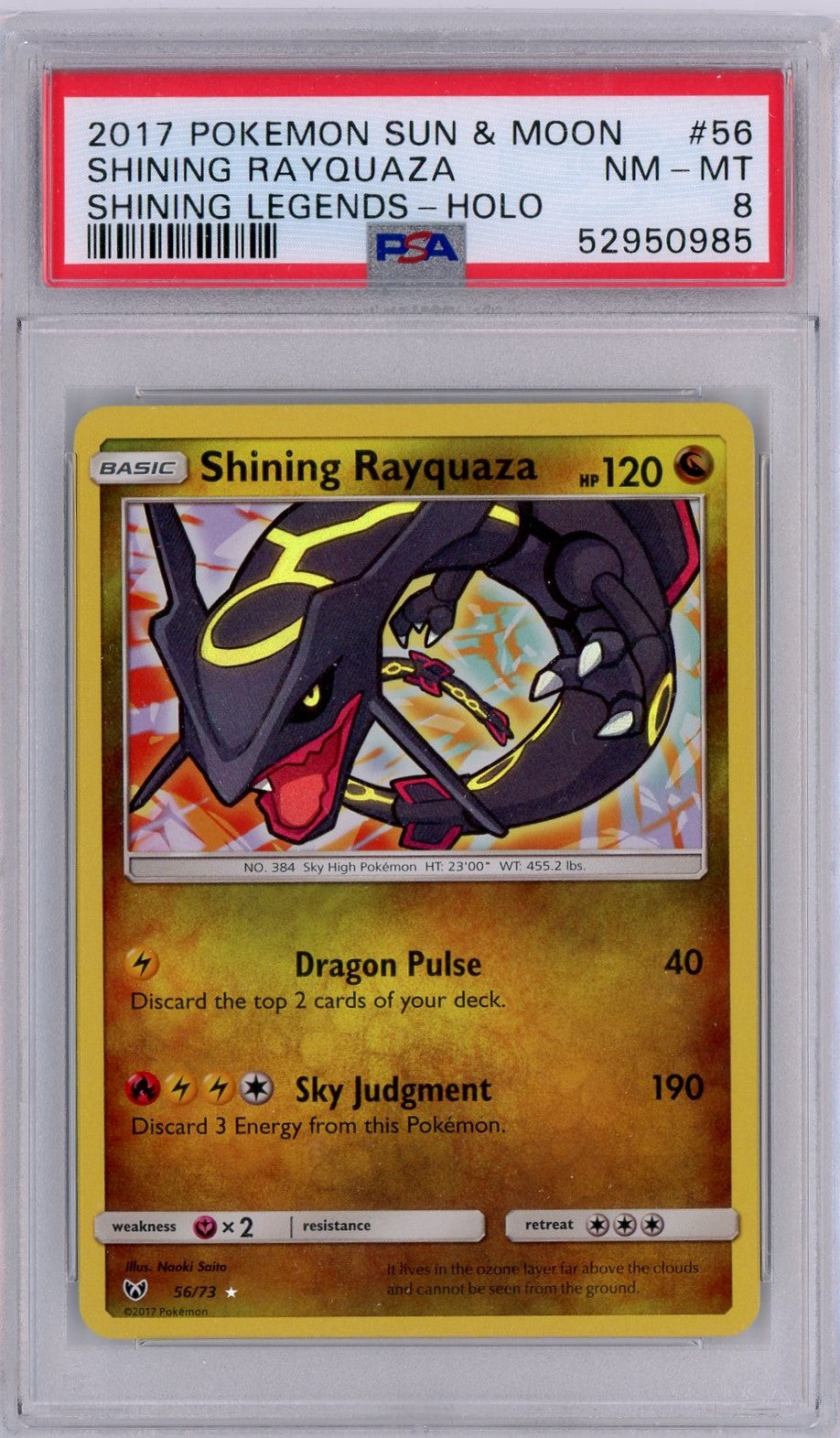 PSA 8 NM-MT Shining Rayquaza 56/73 - Shining Legends 2017 – Pokemon Plug