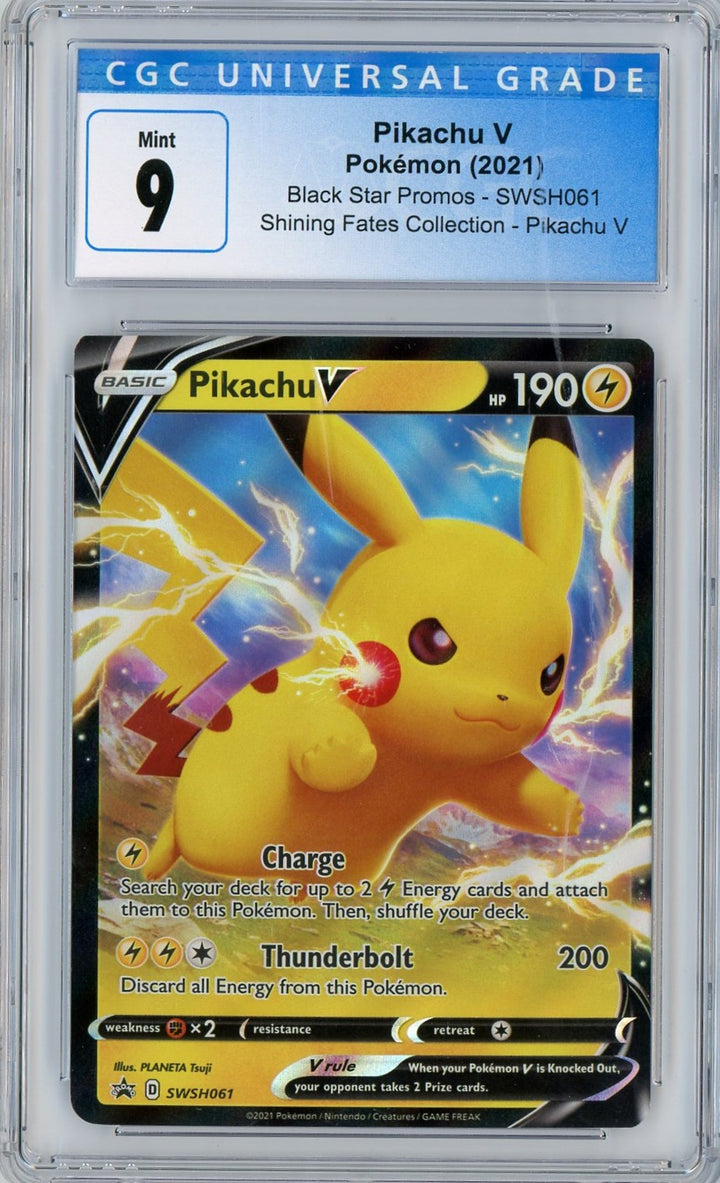 CGC 9 Mint - Pikachu V SWSH061 - Black Star Promo 2021