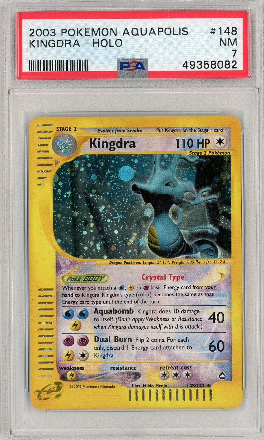 PSA 7 NM - Kingdra 148/147 (Crystal) - Aquapolis 2003