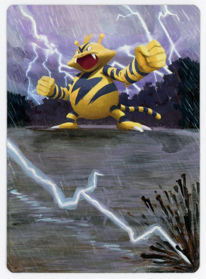 Hand-Painted Art Card - Electabuzz, 1 of 1 - Acryllic Paint - Amanda Wenger