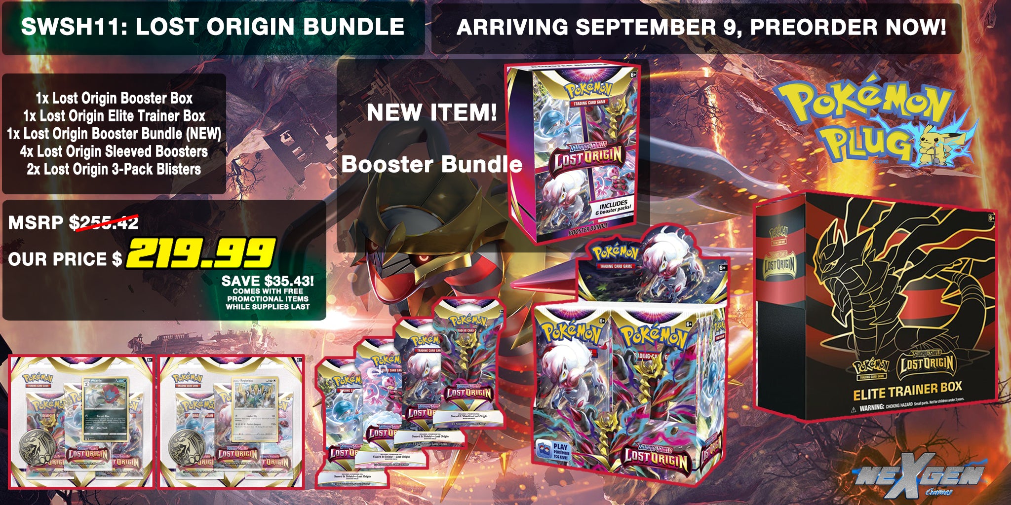 Pokemon Sword and Shield Lost Origin 8 Sleeved Boosters Packs
